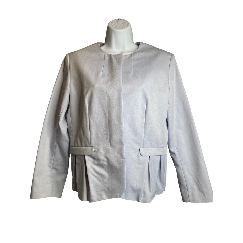Rene Storck Womens Light Blue Boxy Blazer Size 42‎ US 12 Career Minimalist Chic